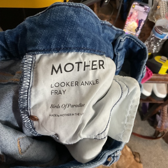 MOTHER‎ Womens 24 Looker Ankle Fray Distressed Midrise Blue Denim Jeans - Picture 7 of 9